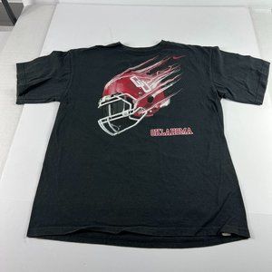 Nike Oklahoma Sooners Shirt Youth Extra Large Black Faded Helmet Short Sleeve